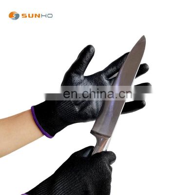 Sunnyhope  Anti cutting glove with foam nitrile palm coated  ANSI Level 4 gloves smart touch gloves