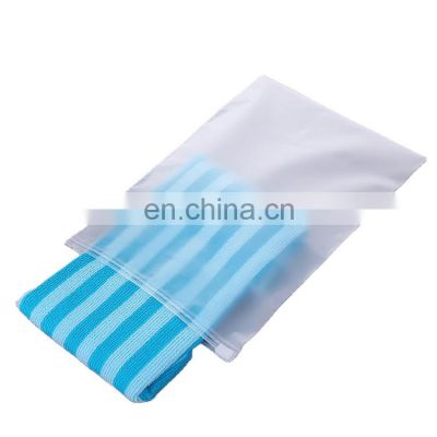 Custom Matte  Biodegradable Plastic Packaging Zipper Bags Frosted T Shirt Swimwear Zip Lock Clothing Bags With Logo