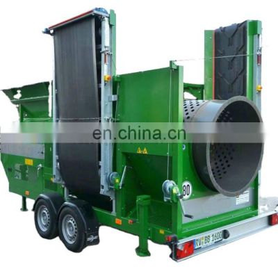 New self-cleaning diesel engine drum screen machine for compost trommel