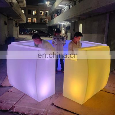 Commercial popular colors changing bright glowing led bar table cocktail lighting bar table furniture, led plastic bar counter