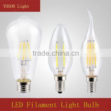 Factory Sale E12/E14/E26/E27 dimmable filament led bulb AC110-240