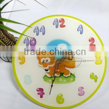 UV Oil 4C Printing Cartoon Fox Decorative Acrylic Wall Clock