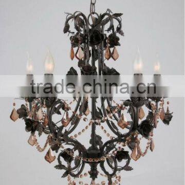 Hotel European Style Bronze with Crystal Chandelier Lamp