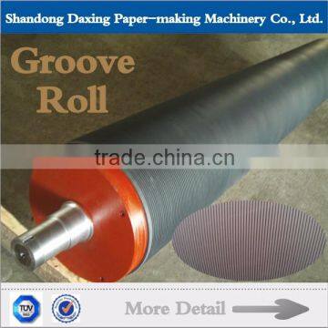 grooved press roller for paper making machine