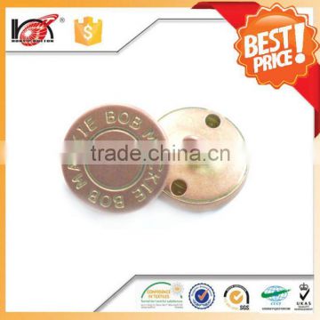 2016 Hot Factory fancy custom metal buttons for shirts with fashion design