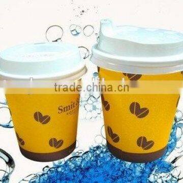 Disposable double wall paper cup for hot drink usage