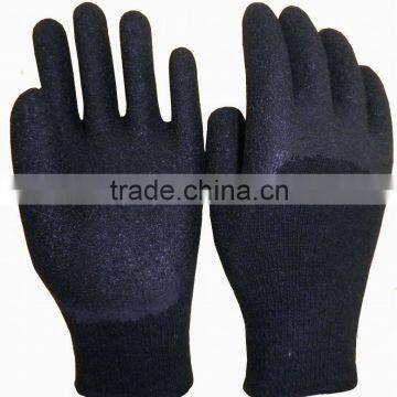 black latex dipped crinkle acrylic liner work glove