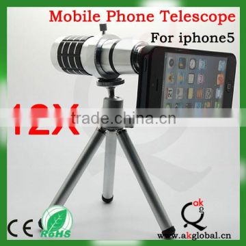 12x zoom telescope lens for mobile phone with tripod for christmas gift