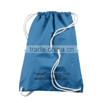 eco blue backpack bag, nylon drawstring pouch bag