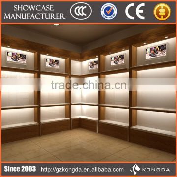 Modern design wood promotion display shoes shop counter table