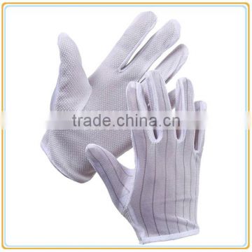 white 100% polyester ESD pvc dotted gloves