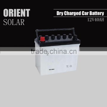 12V 40AH dry charged car battery