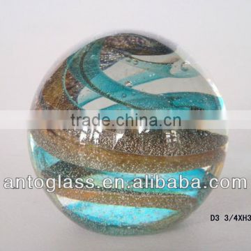 handmade glass paperweight, ball shape