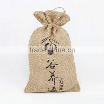 small gift jute bag jute bag for rice drawstring style jute bag