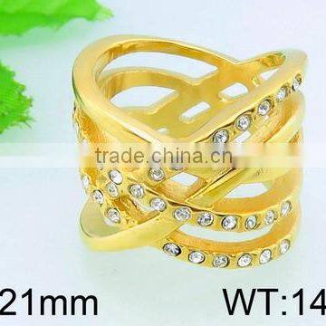 Kalen high quality rings Jewelry Strings golden ring plated stainless steel ring