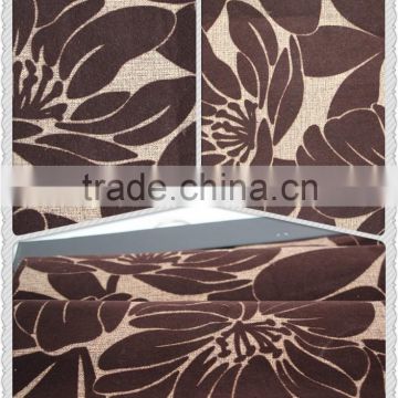 Coffee Flower Pattern China Flocking Sofa Suit Textile Material Linen Fabric