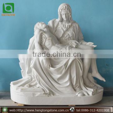 Life size white marble pieta statue