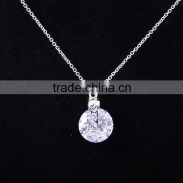 New big stone pendant design,white cz pendant necklace jewelry