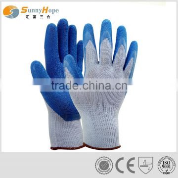 sales blue latex coated palm gloves