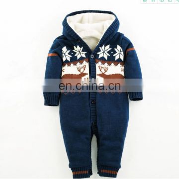 Christmas spetial fleece jumpsuit baby rompers sweater for baby