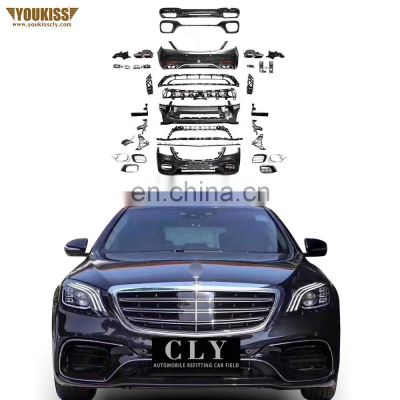 Hot Selling Body Kits For Mercedes Benz 18 S Class W222 S450 Upgrade S63 Car Bumpers Front Lip Rear Diffuser Flog Lamp Grille