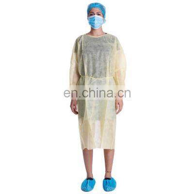 Disposable Long Sleeve Elastic Cuffs 25g PP Isolation Gown Protective Coveralls