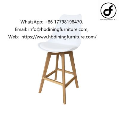 Translucent high plastic log leg armrest bar chair