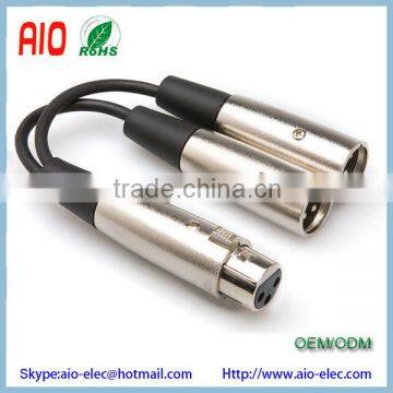 3 Pin XLR Female to 2 XLR Male Y type XLR Splitter Cable