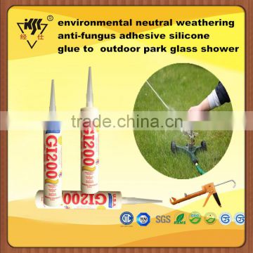 environmental neutral weathering anti-fungus adhesive silicone glue to outdoor park glass shower