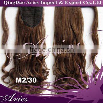 Fast delivery 100% virgin human hair cheap drawstring ponytail hairpiece