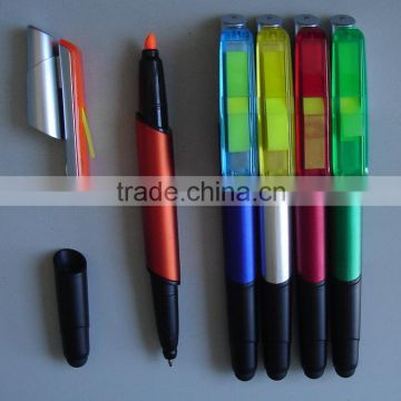 multifunction ballpen with highlight and sticky note