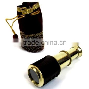 5" BRASS RETRACTABLE TELESCOPE WITH POUCH - NAUTICAL BRASS PULLOUT TELESCOPE - MARINE PIRATE TELESCOPE - COLLECTIBLE GIFT
