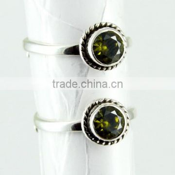 Green Lime !! Treasure Green CZ 925 Sterling Silver Toe Ring, Free Shipping Silver Jewellery, Silver Jewelry