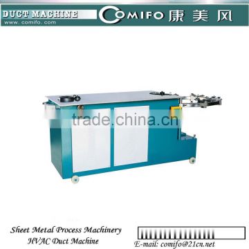 Automatic round duct elbow forming and locking machine