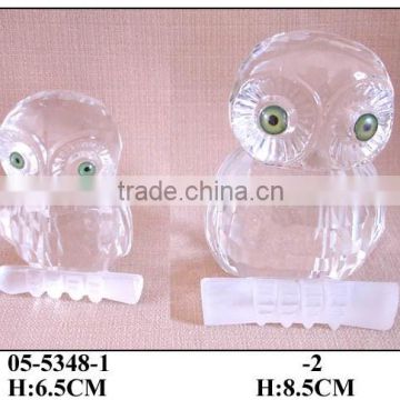 (05-5348)crystal craft glass owls decoration