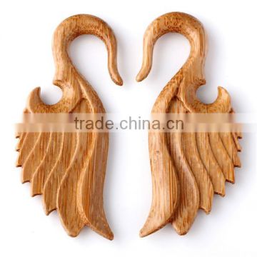Wing design unusual wood style ear body piercing jewelrys for sale
