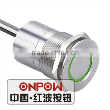 30 Years Industry Leader ONPOW Metal Touch Switch TS22B Dia. 22mm ring illuminated Waterproof IP68 ROHS