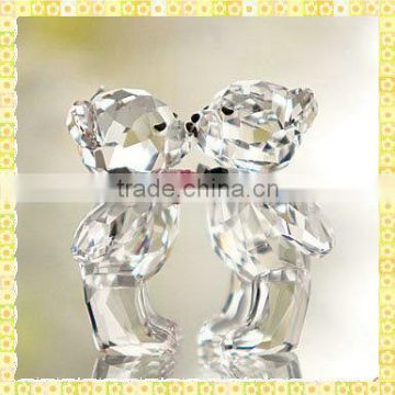 Fancy Clear Kissing Crystal Bear For Wedding Give Away Gifts