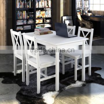 Dining room furniture sets simple design indoor pine wood dining table set