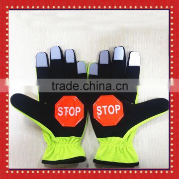 Reflective Traffic Safety Gloves Stop Sign Traffic Control Gloves