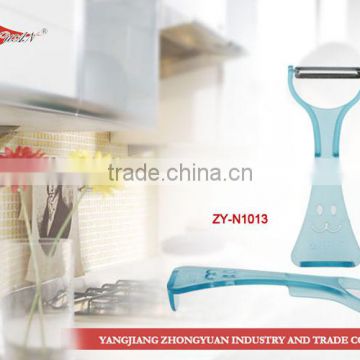 Stainless steel Y shaped peeler with non-slip foot