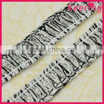 New Design black thread white thread trim for women cloth WTPB-015