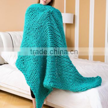 2017 best selling thick gauge hand knit blankets