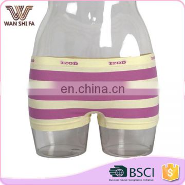 Bright color strips printed anti-bacterial mature women cheap underwear