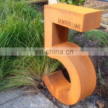 Customized standing outdoor rustproof corten steel city mailbox 2mm 3mm