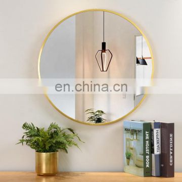 Hot selling modern wall mounted gold frame round mirror decoration mirror