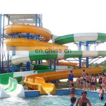 Big water slide Custom Mul-lanes Body Slide fiberglass for water park