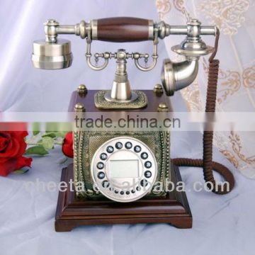 desktop antique copper telephone
