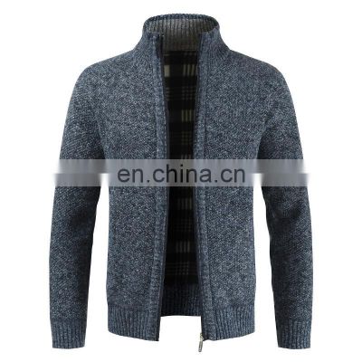 Men's clothing coat loose sweater men's casual knitted zipper cardigan stand collar jacket plus size jacket