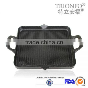 cast iron pre-seasoned thread interior bottom grill pan china supplier